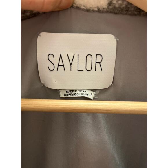 RARE Revolve Saylor Layton Plaid Jacket Gray Wool Shacket S Preppy Quiet Luxury - Picture 5 of 9